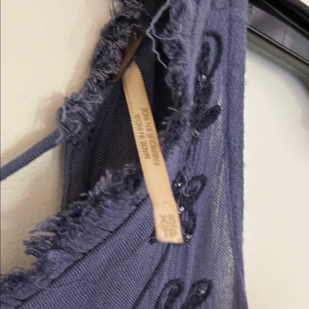 💙✨ Free People Indigo Embroidered Sleeveless Rayon Dress – Size XS ✨ - Picture 3 of 11